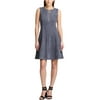 DKNY Womens Faux-Suede Zip-Front Scuba Dress Gray 10