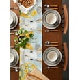 thumbnail image 5 of Table Runner Dresser Scarf 13 x 120 Inch Spring Watercolor White Rabbit Yellow Flower Blu Sky Table Runners Non-Slip Heat Kitchen Dining Table Decor for Indoor Outdoor Home Party Decoration, 5 of 7