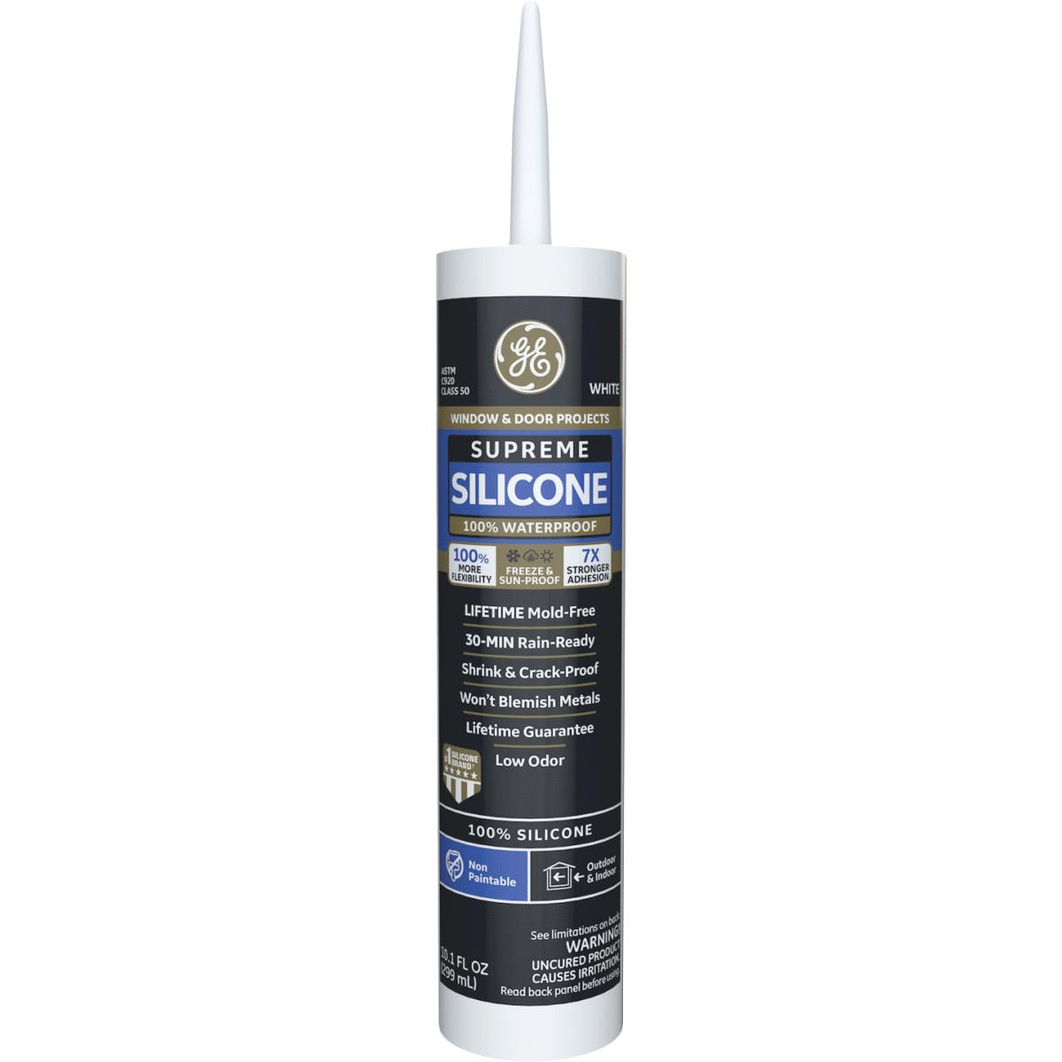 GE M90015 10.1 oz. White Silicone Window and Door Caulk Cartridge