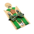 thumbnail image 2 of Conjunto de tirantes y pajarita para niños y niñas. Incluye clips metálicos para pantalones pantalones, ideal para fiestas de disfraces eventos Verde oscuro, 2 of 10