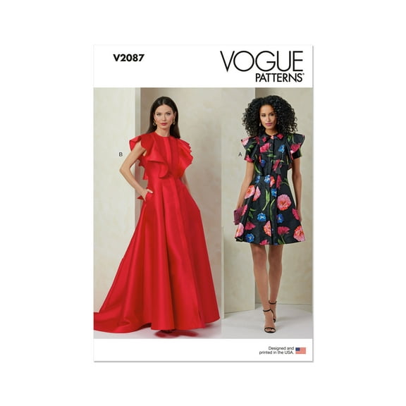 Vogue Sewing Pattern 2087 - Misses' Dress with Sleeve and Length Variations, Size: U5 (16-18-20-22-24)