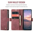 thumbnail image 3 of Dteck Case for Samsung Galaxy Z Fold 6 , Magnetic Closure Leather Flip Wallet Case with Card Holder Shockproof Kickstand Protective Phone Cover for Samsung Galaxy Z Fold 6,Winered, 3 of 9