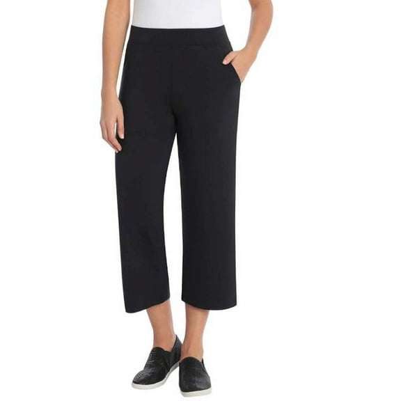 Sentimental New York Women's Soft Capri Pull-On Pants (Black, Large)