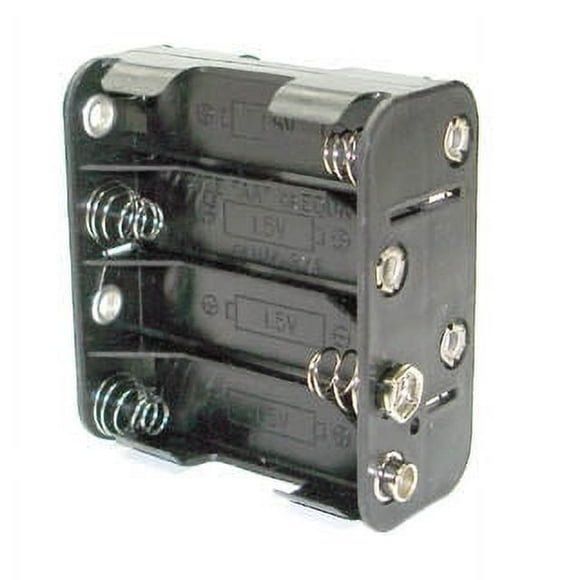 BH383 - Support de Batterie AAX8 Plastique Noir avec Bouton-Pression