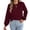 Wine, variant on Qiopertar Women's Sweater Knitted Round Neck Long Sleeve Casual Loose Tops Fall Winter Basic Pullover Khaki S