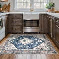 thumbnail image 2 of Lahome Decor 3'x5' Area Rug for Living Room,Machine Washable Non Slip Inside Floor Mat,Vintage Rug,Low Pile Lightweight Vintage Rug for Bedroom Dining Room Office Farmhouse,Blue, 2 of 9