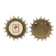 thumbnail image 1 of Pin de gancho de metal vintage con forma de sol Rojo patron de azulejos de Mahjong, 1 of 3