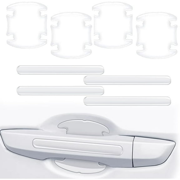 8Pcs 3D Transparent Car Door Handle Scratch Protector, Universal Bowl Side Paint Protection Stickers, Waterproof Anti-Scratch Paint Invisible Protection Film for Most Models.