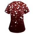 thumbnail image 3 of Fabrcox S-5XL Valentine Scrubs Tops for Women Plus Size Love Heart Graphic Holiday Scrub Tops Women Stretchy V Neck Short Sleeve Women's Nurse Uniform with Pockets, 3 of 4