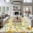 thumbnail image 3 of Abstract Botanical Area Rugs 5'x7', Small Throw Rugs for Laundry Room Playroom, Vintage Yellow Green Flower Leaf Plant Indoor Outdoor Rug Non-Slip Low Pile Carpet Runner Reversible Floor Mats, 3 of 8