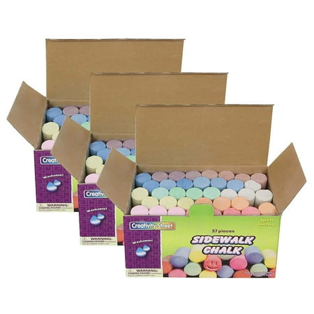 UPC: 0194629001422 | Pacon CK-1736-3 Creativity Street Sidewalk Chalk – 37 Pieces – Box of 3