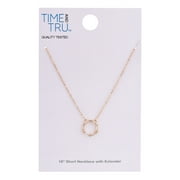 Time and Tru Adult Womens Gold Tone Baguette Crystal Metal Pendant Necklace