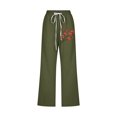 thumbnail image 4 of Pantalones de Mujer Casual, Impresión Elástica Suelta Pantalones de Pierna Ancha Recta con Bolsillo Hecho de Poliéster Suave para Toda la Temporada, Pantalones de Pierna Ancha de las Mujeres, 4 of 4