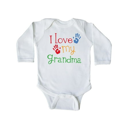 

Inktastic I Love My Grandma Gift Baby Boy or Baby Girl Long Sleeve Bodysuit