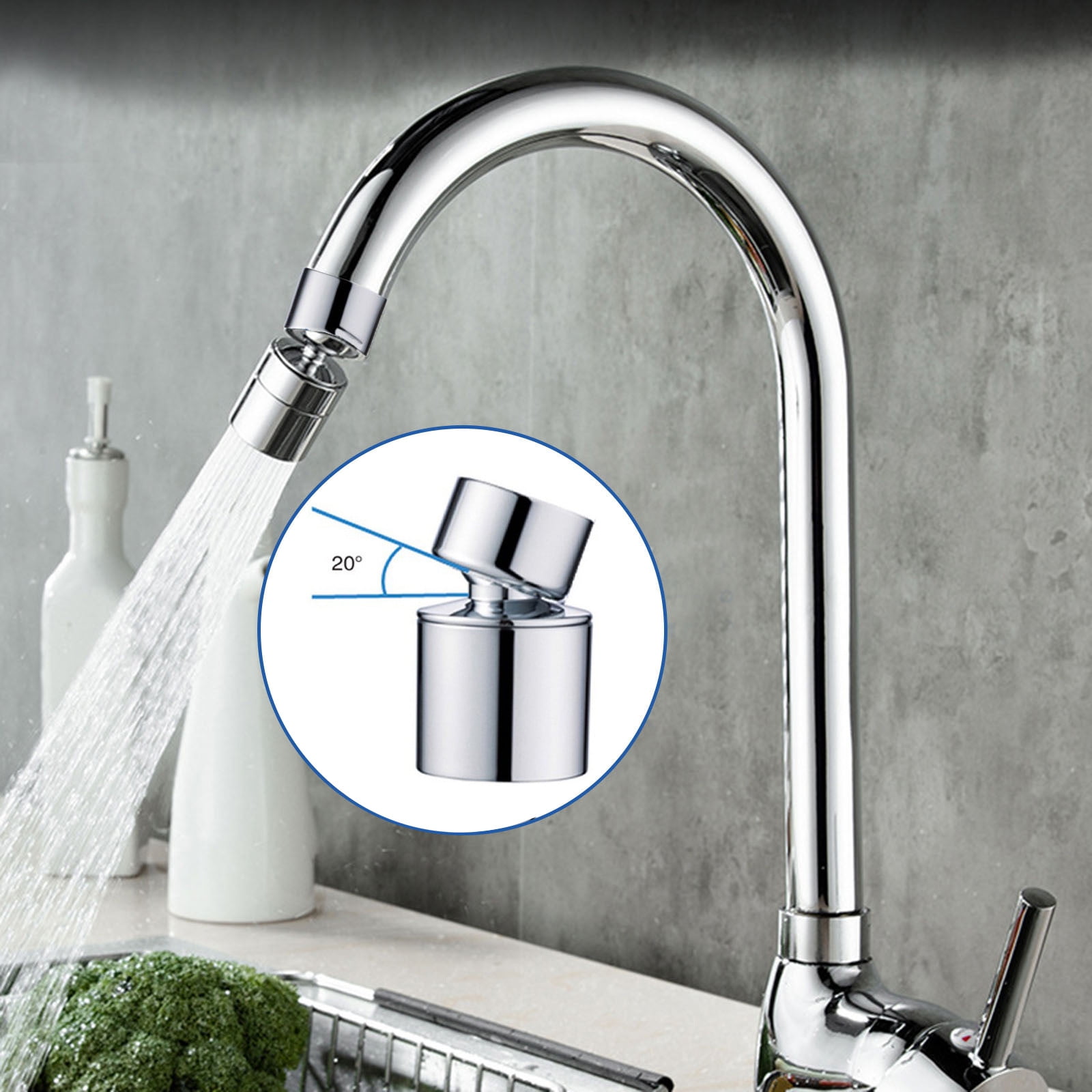 Universal Splash Filter Faucet 20° Rotate Water Outlet Faucet - Walmart