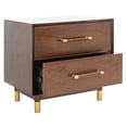 thumbnail image 3 of SAFAVIEH Justice Retro Rustic 2 Drawer Nightstand, Walnut, 3 of 15