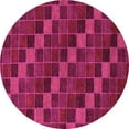 thumbnail image 1 of Ahgly Company Indoor Round Checkered Pink Modern Area Rugs, 4' Round, 1 of 4