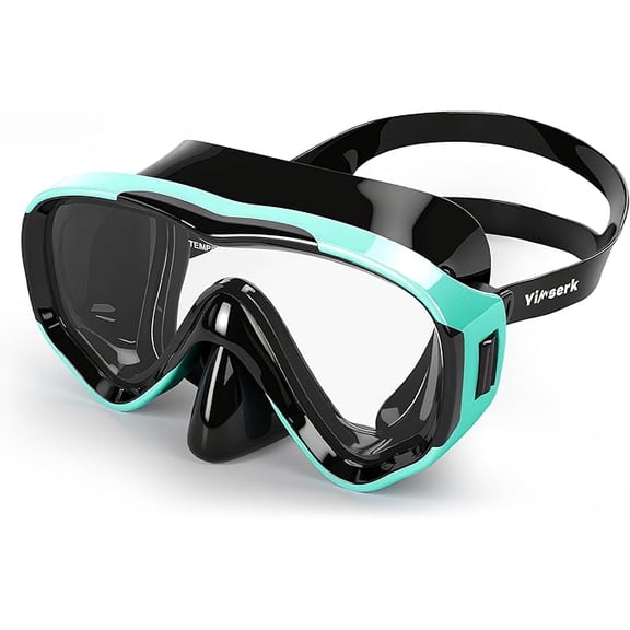 Yimserk Kids Swim Goggles with Nose Cover, Anti-Fog Tempered Glass Diving Mask for Kids 6-14, Leak-Proof Silicone Skirt, Adjustable Strap, Swimming Goggles for Boys and Girls