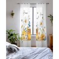 thumbnail image 3 of White Daisy Sheer Curtains 84 Inch Length 2 Panels Set for Living Room/Bedroom, Spring Floral Elegant Farmhouse Botanical Bees Kitchen Curtains Grommet Semi-Sheer Curtains Window Treatments 52"x84"x2, 3 of 7
