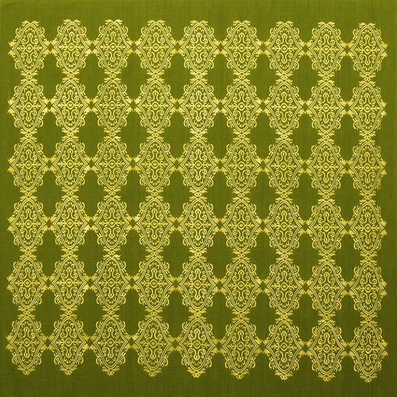 Ahgly Company Indoor Square Abstract Yellow Contemporary Area Rugs, 7' Square