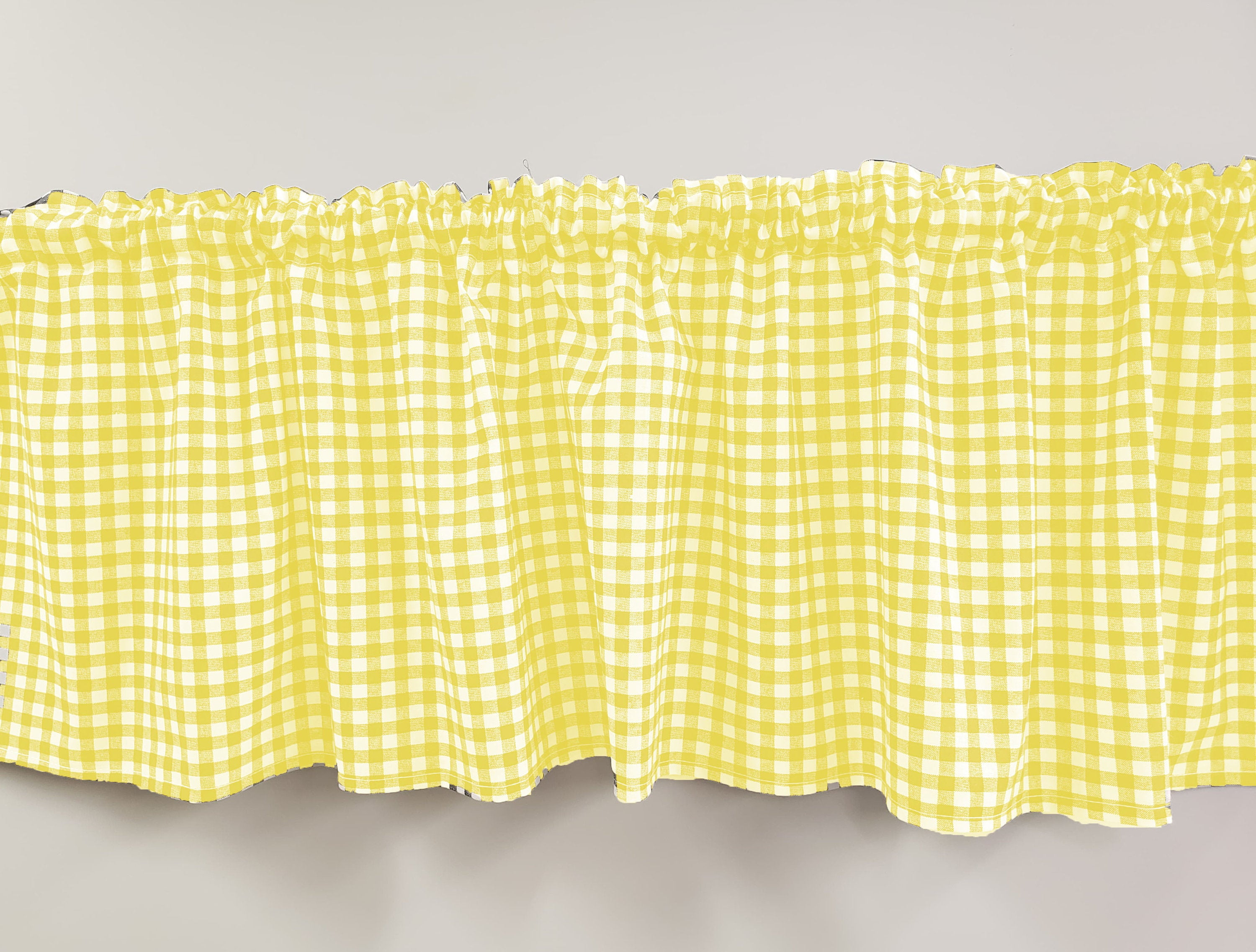 Yellow & White Checked Gingham Gingham Curtain Panels by Penny's