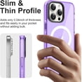 thumbnail image 6 of Magnetic Clear for iPhone 15 Pro Max Case Compatible with Magsafe [Non-Yellowing] Slim Transparent Soft TPU for Women Men Protective Phone Cases Cover for iPhone 15 Pro Max Purple, 6 of 12