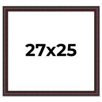 27x25 Frame Brown Round Mahogany Solid Wood Picture Frame | 1.625 Inch Moulding Width | with UV