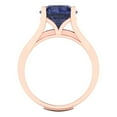 thumbnail image 4 of Clara Pucci 18K Rose Gold 3.39 Simulated Blue Sapphire Engraveable Engagement Ring + Wedding Band Set, 4 of 7