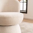 thumbnail image 6 of YOUNIKE Upholstered Armless Accent Chair, Swivel Vanity Stool With Wingback, Boucle Fabric Make-up Chair, Beige, 6 of 16