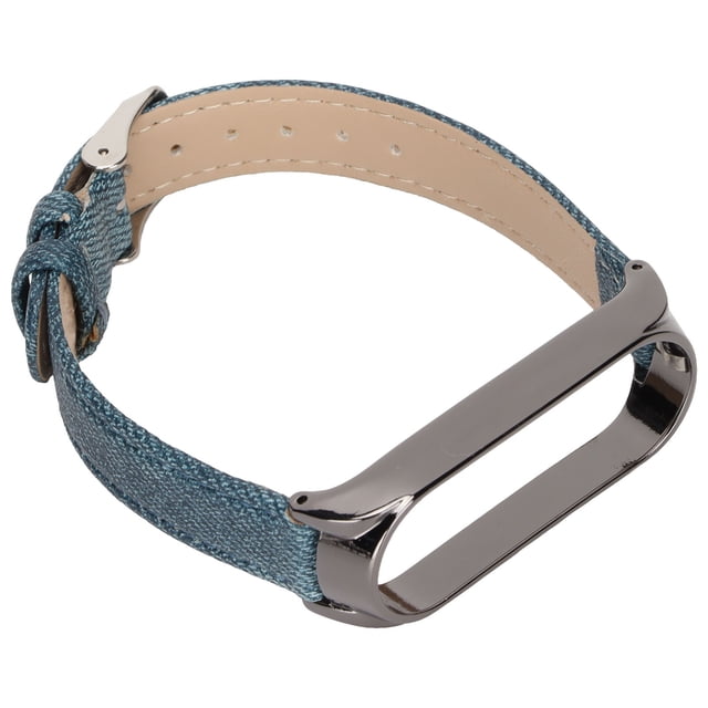 Correa de reloj Bling Bling para Xiaomi Mi Band 6 NFC Estilo mezclilla azul carcasa negra