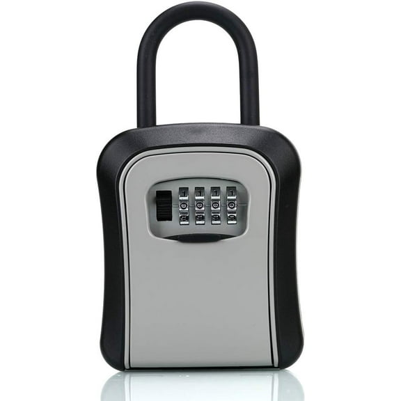KOYMISKU Key Lock Box, Outdoor Portable Combination Lock Box, Wall-Mounted Key Storage, Resettable Code Security Safe for Home, Office, Apartment Spare Key Storage