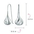 thumbnail image 4 of Bling Jewelry Womens Etched Puffed Raindrop Teardrop Earrings Fishhook Sterling Silver 1.5 Inch, 4 of 5