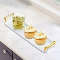 thumbnail image 6 of TISHITA Serving Tray with Handle Storage Organizer Coffee Table Tea Tray Vanity Tray white small, 6 of 8
