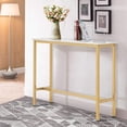 thumbnail image 4 of Andeworld Modern Rectangle Bar Table White Faux Marble Kitchen Dining Table 41" Bar Height Pub Table for Living Room Dining Room Entryway Console Table with Gold Metal Frame, 4 of 7