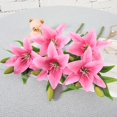 thumbnail image 2 of 8 Pcs Artificial Lily Real Touch Easter Lily Spring Flowers for Wedding Home Easter Decoration Plastic Lily Faux Flowers (Pink, 8), 2 of 6