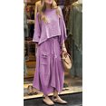thumbnail image 2 of Women's Textured Top and Wide Leg Pants Set, Long Sleeve Casual Two Piece Outfit, 2 of 2