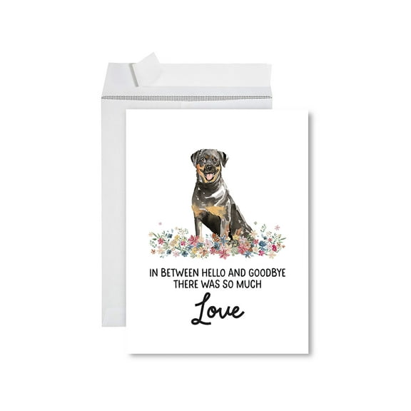 Koyal Wholesale Jumbo Pet Sympathy Card with Envelope, Rottweiler, Loss Of Pets, Dog Grief Bereavement Card 1-Pk