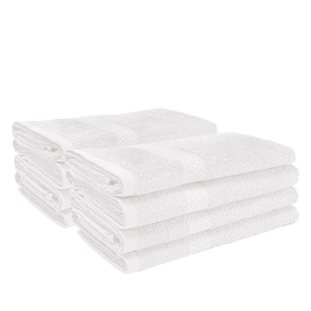 Superior 100Percent Cotton EcoFriendly 8Piece Towel Set White
