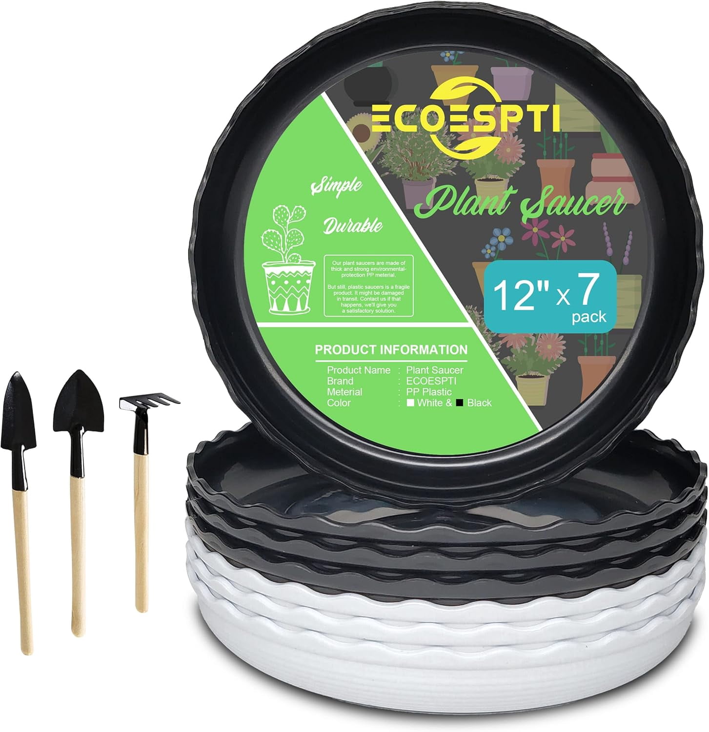 FUTED Lot de 6 soucoupes transparentes pour plantes de 12,7 cm, 15,2 cm, 25,4 cm, 30,5 cm, 30,5 cm, 35,6 cm, 35,6 cm, 35,6 cm, 35,6 cm, plateaux ronds en plastique FUTED Lot de 6 soucoupes transparentes pour plantes de 12,7 cm, 15,2 cm, 25,4 cm, 30,5 cm, 30,5 cm, 35,6 cm, 35,6 cm, 35,6 cm, 35,6 cm, plateaux ronds en plastique