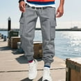 thumbnail image 2 of Men's Joggers with Pockets - High Waisted Athletic Cargo Pant Leggings Tapered Pants for Workout Yoga Running Gym, 2 of 9