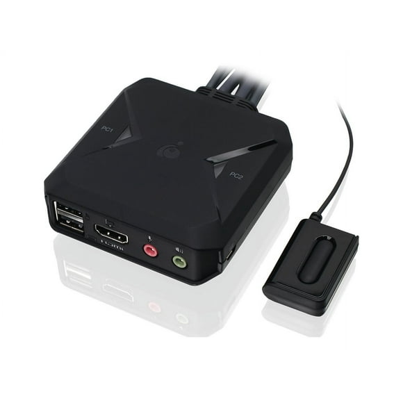 IOGEAR 2-Port 4K KVM Switch with HDMI, USB and Audio Connections - 2 Computer(s) - 4096 x 2160 - 4 x USB - Yes - 2 x HDMI