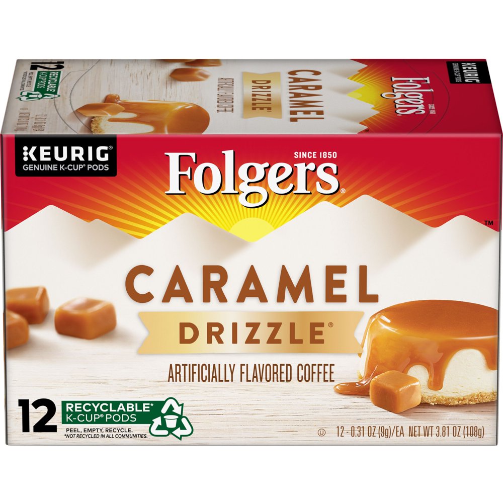 Folgers Caramel Drizzle KCup Pods, 12 Count