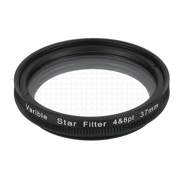 Uxcell 37mm Variable Star Filter, Starburst Lens Filter 4-8 Points Sparkle Effect Camera Lens Filters for Night Scenery Glassworks,1Pcs