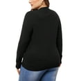 thumbnail image 4 of DARING DIVA Plus Size Long Sleeve Crewneck Sweater Fall Casual Tops 1X Black, 4 of 6