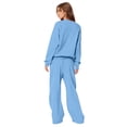 thumbnail image 5 of Women's Hoodie Jogger Set - Preppy Bow Print Hooded Sweatshirt & Matching Pants, Cozy & Cute Loungewear Set Blue M, 5 of 6