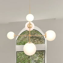 Luxury Mid Century Modern Chandelier, Satin Gold, ULB2330