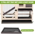 thumbnail image 7 of Aivituvin Rabbit Hutch Indoor Mobile Bunny Cage with Run Wooden 2 Story Guinea Pig Cage Outdoor for Small Animals with Wheels,Two Deeper No Leak Trays(Brown), 7 of 7