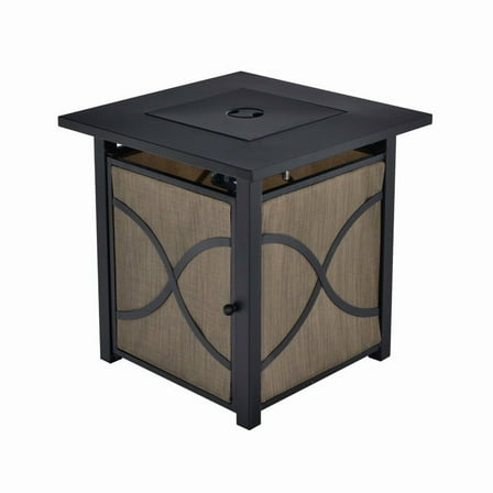 25 Inch 40000 BTU Propane Fire Pit Table with Lid and Fire Glass