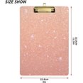 thumbnail image 3 of 12.5"x9" Pink Gold Glitter Clipboards, Standard A4 Letter Size Nursing Clipboard with Low Profile Metal Clip Decorative Clip Board for Office Supplies,Gold, 3 of 7