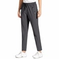 thumbnail image 2 of Inglocry Comfy Pants Elastic Drawstring Waist for Women Over 50,Stretch Active - Women's Ultra Stretch Ice Silk Comfort Casual Pants with Zipper Pocket Dark Gray L, 2 of 6
